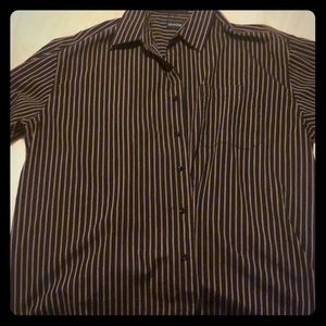 Striped Black and Red Button Up Shirt